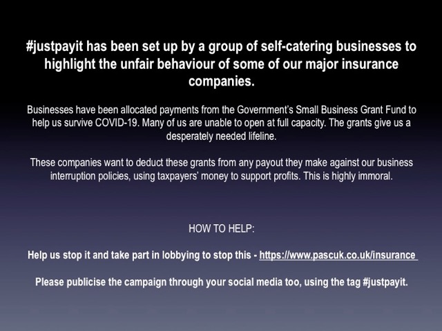 Why are insurers taking away money granted by the Government to small businesses? They are deducting grants from any payout they make against our policies, using taxpayers money to support profits. Help us stop it: pascuk.co.uk/insurance #justpayit