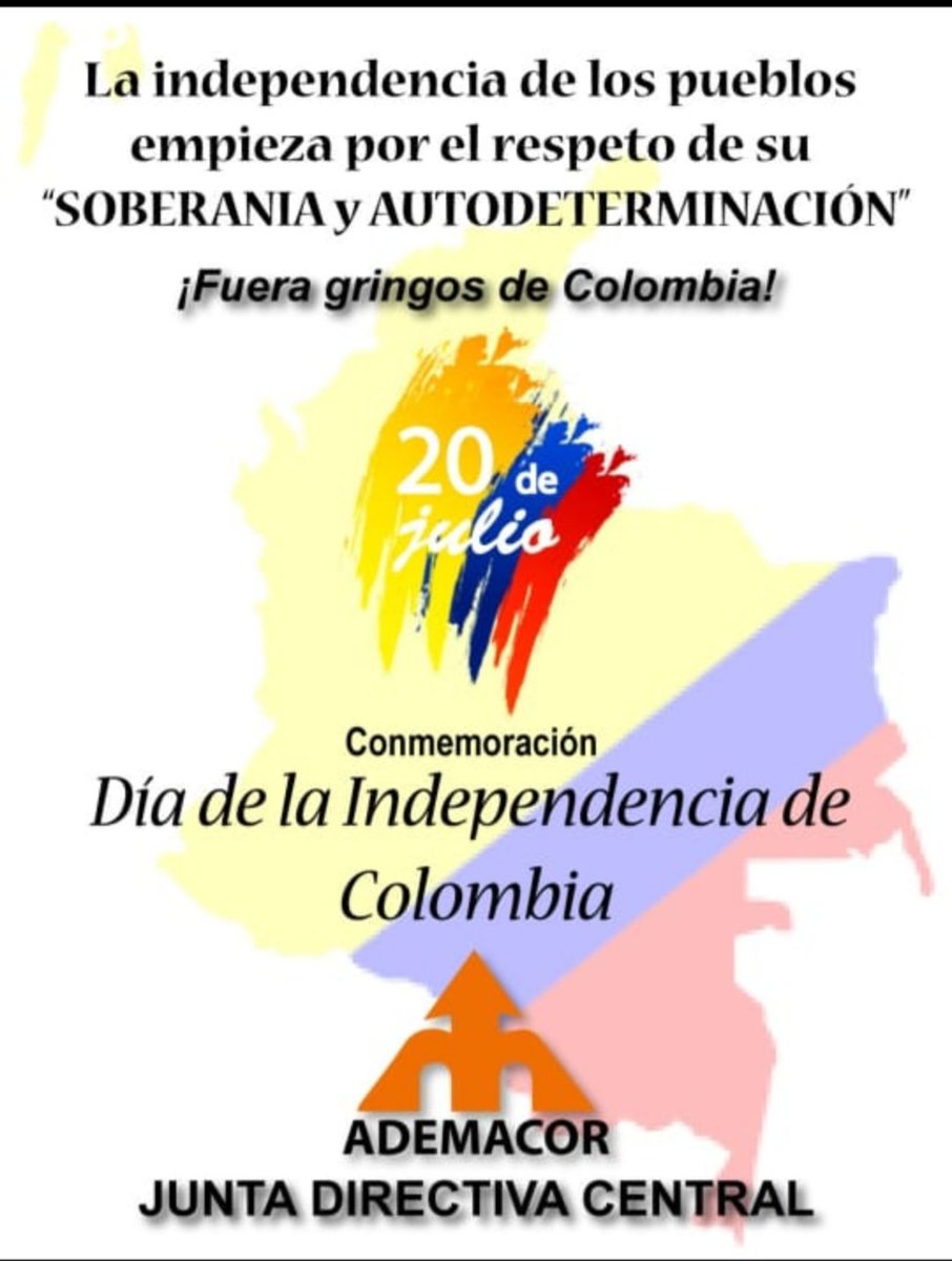 Ademacor's tweet photo. ¡Por una Colombia libre y soberana! https://t.co/QNLh7I15de