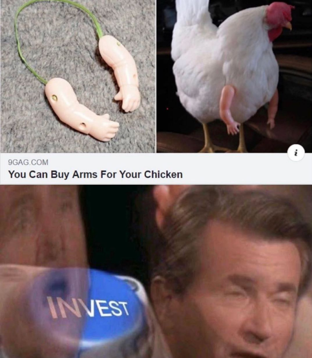 MensHumor's tweet photo. Ok, now I need to buy a chicken too. https://t.co/Y4ro9T6Mnf