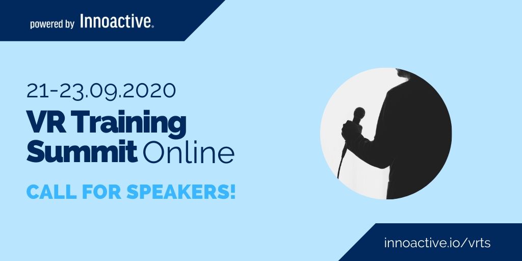 Calling for speakers for the next #VRTrainingSummit! Apply here innoactive.io/vrts or leave a comment and we will get in touch. Tag someone who should know about this!