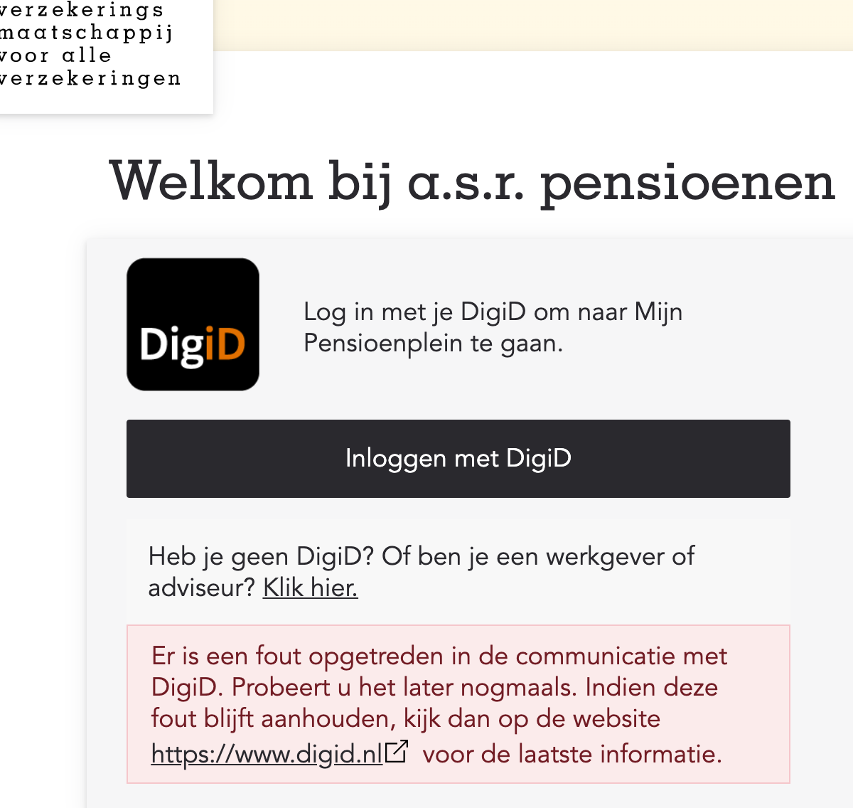 jorix_nl's tweet photo. @asr Hoi! Het lukt me niet om in te loggen op https://t.co/Y2dsRj9C2i met DigiD (zowel via app als user/pass). Bij andere sites die werken met DigiD lukt dit wel zonder problemen. https://t.co/67PGUb7rQB