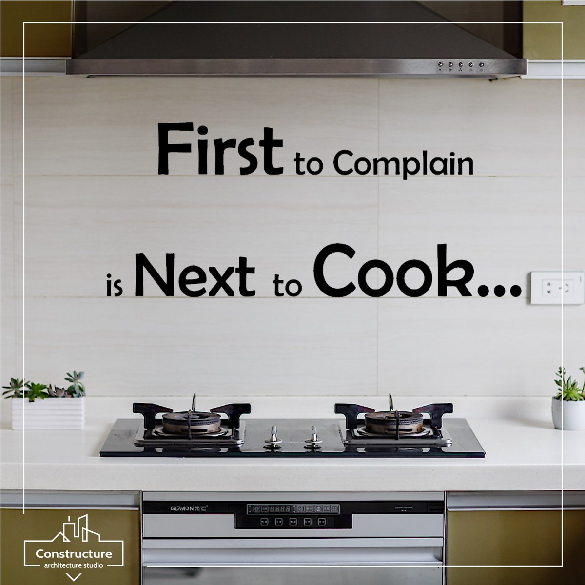 ConstructureIND's tweet photo. Do you really wanna risk complaining about your food?
Think once again...
#wallquotes #architecture #Kitchenquotes #wallpapers #Kitchenroom #KitchenInterior #kitchendesign #interiordesign #kitchendecor #Constructure #Architect https://t.co/2Lxd9EBhxJ