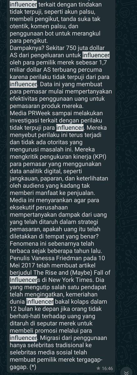 cheoleopseo's tweet photo. @plastikmicin Jadi keinget wasaf dari senior yang kerja di media. Dapet insight dari temen media lain. Ini dulu aku star wa nya soalnya relatable banget wkwk emang skg banyak influencer lvl annoying sih 👻 ini aku ss ya. Untung aku starred jd ga keapus 😂 https://t.co/VJmNVL3K8Q