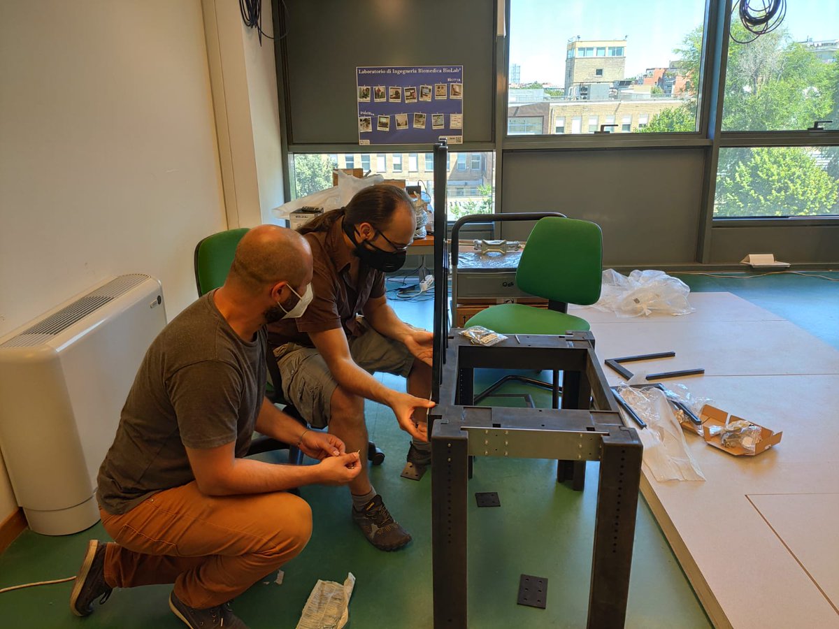 LEo_Gizzi's tweet photo. It is finally happening. @CristianoDeMarc and I have finally assembled the prototype of #theBenchProject and... it holds!!!!
Thanks @Eurobench_RIA for supporting us, the real fun begins today!
@CBMStuttgart @UnivRoma3 @UCD_Research @giac_severini https://t.co/v1yAvyIAJV