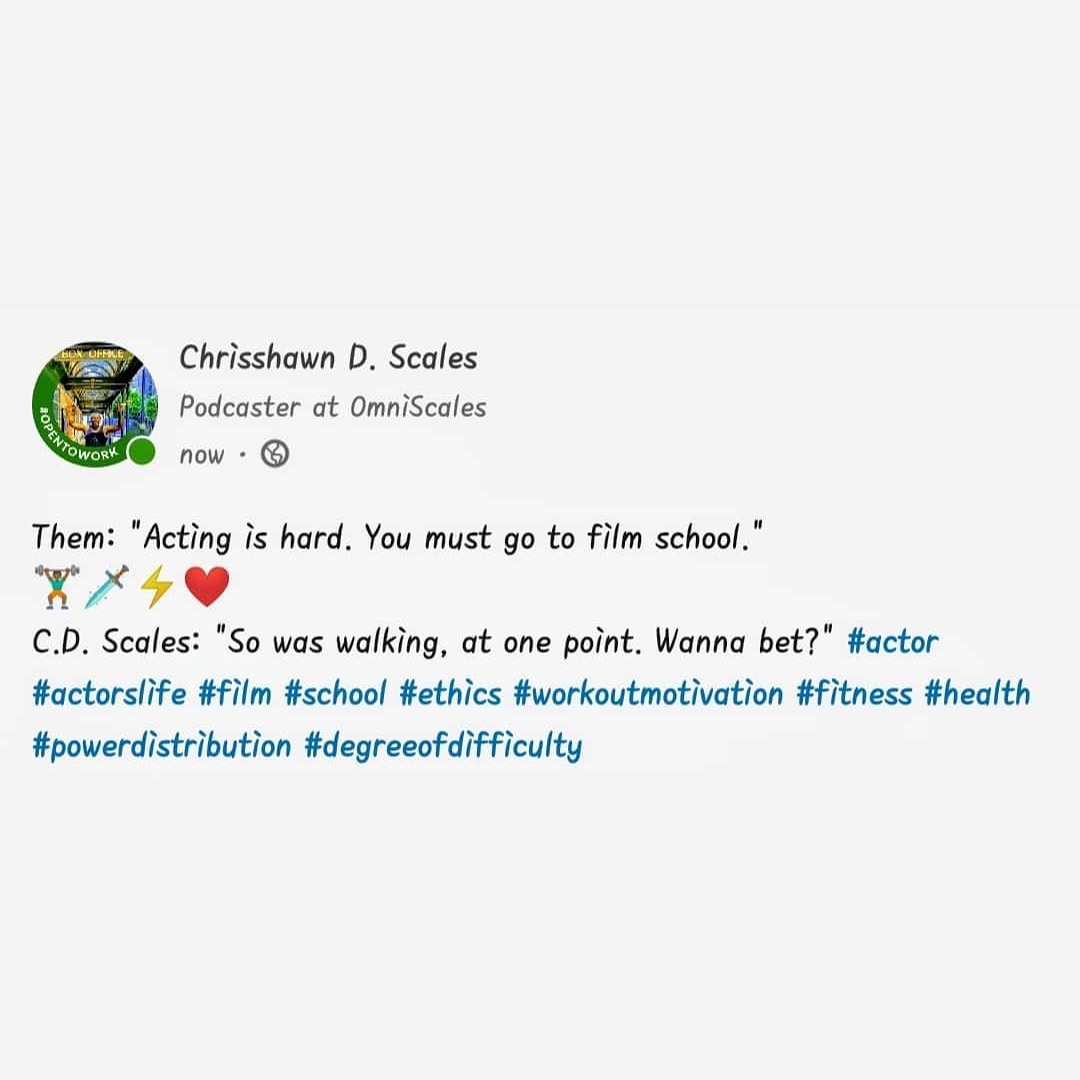 CDSXCalibur's tweet photo. I know the value of hard work. Don't try to play me. π΄π€ππΎββοΈπ‘οΈπ€β‘ #actor #actorslife #film #school #ethics #workoutmotivation #fitness #health #powerdistribution #degreeofdifficulty #entanglement #COVIDγΌ19 #coronavirus #blackjoy https://t.co/SMi78Xl2Gc