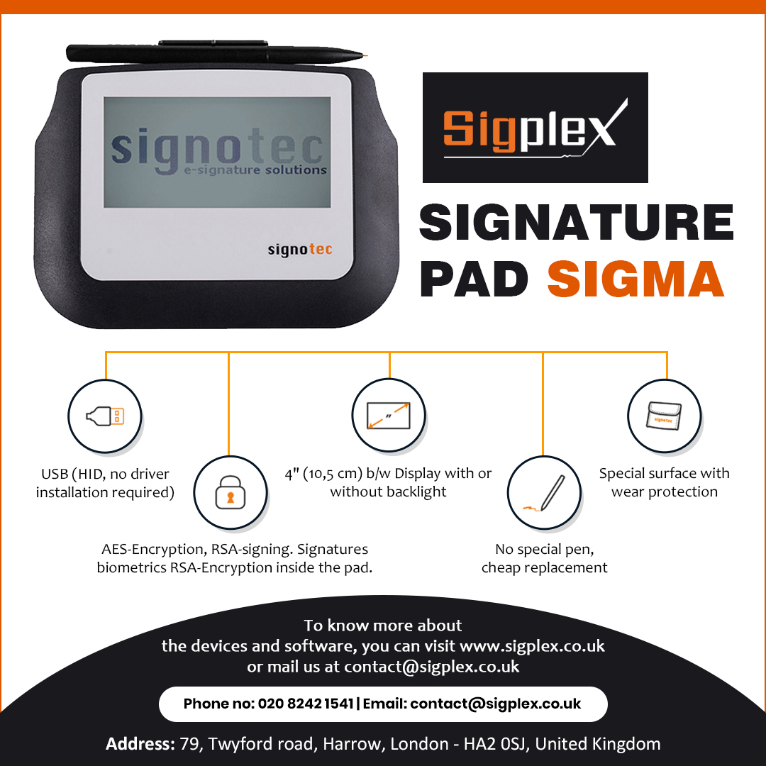 Sigplex's tweet photo. Signature Pad Sigma - Sigplex
https://t.co/eC2sw64iRv

#sigplex #digitalsignature #signaturepad #electronicsignature #electronicsignaturefree #createdigitalsignature #electronicsignaturepdf #createelectronicsignature #electronicsignatureinword #sigma #digital #sign #UK https://t.co/Kezn3X75nO