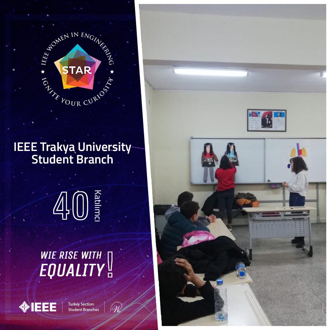 ieeeturkeywie's tweet image. 12 Aralık 2019 tarihinde IEEE Trakya Üniversitesi Öğrenci Kolunun WIE komitesi tarafından gerçekleştirilen STAR projesi  @IEEE_Trakya #starproject

The STAR project realized by IEEE Trakya University Student Branch WIE committee on 12 December 2019 @ieeetrsb @r8wie