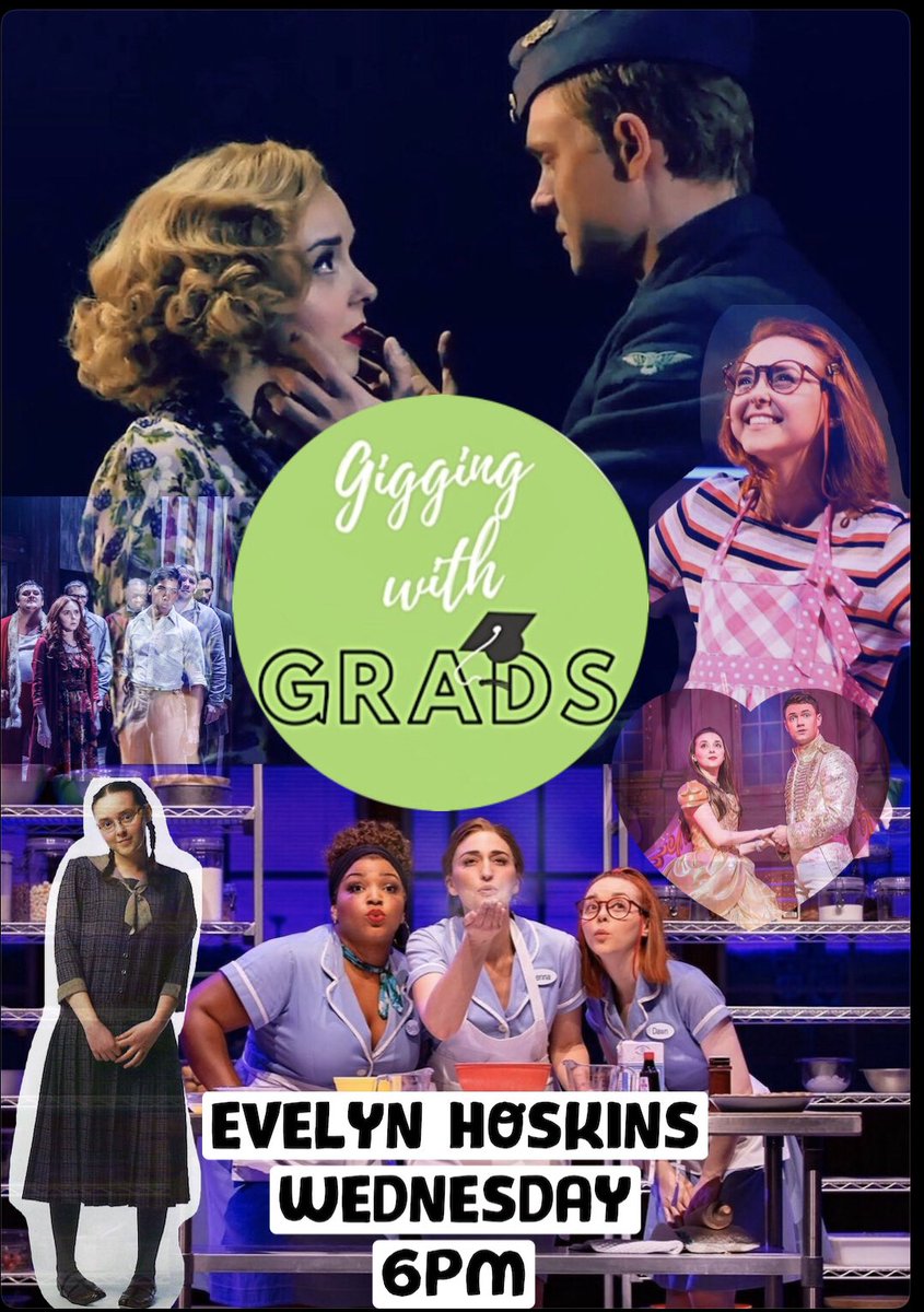 This weeks special guest we have the lovely <a href="/EvelynHoskins/">Evelyn Hoskins</a> For all you die hard <a href="/WaitressUK/">Waitress The Musical</a> fans out there, catch her over on the @giggingwithgrads insta, Wednesday evening at 6pm! If you have a question for Evelyn Dm/tweet us &amp; we’ll pass it on! 💚#waitress #dawn #SaveTheArtsUK
