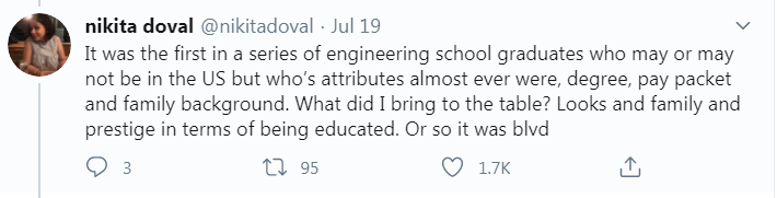 Of course, she, just exists, and must be thanked for merely existing. Woe betide anyone who may take an interest in what shakti will bring to the marriage.