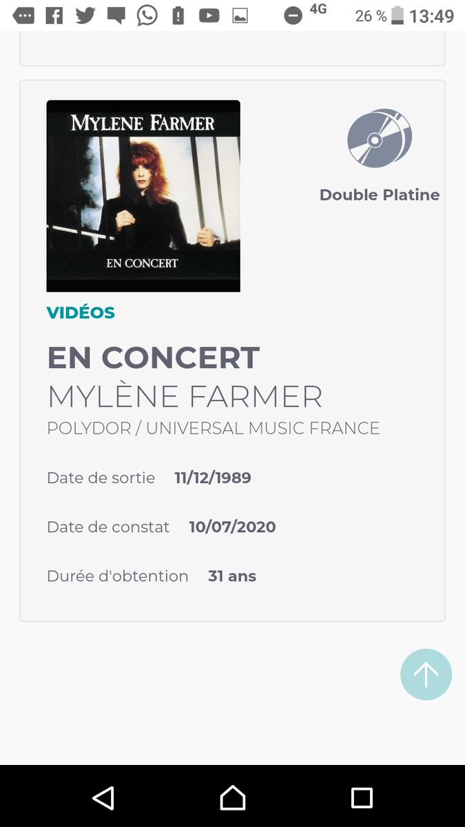 ControleurPM733's tweet photo. La réédition du tout premier concert de Mylène Farmer en DVD lui a permis d'être certifié Double Platine par le @snep
#EnConcert
#EnConcertLeFilm
#Tour89 https://t.co/ixWPlscMdy