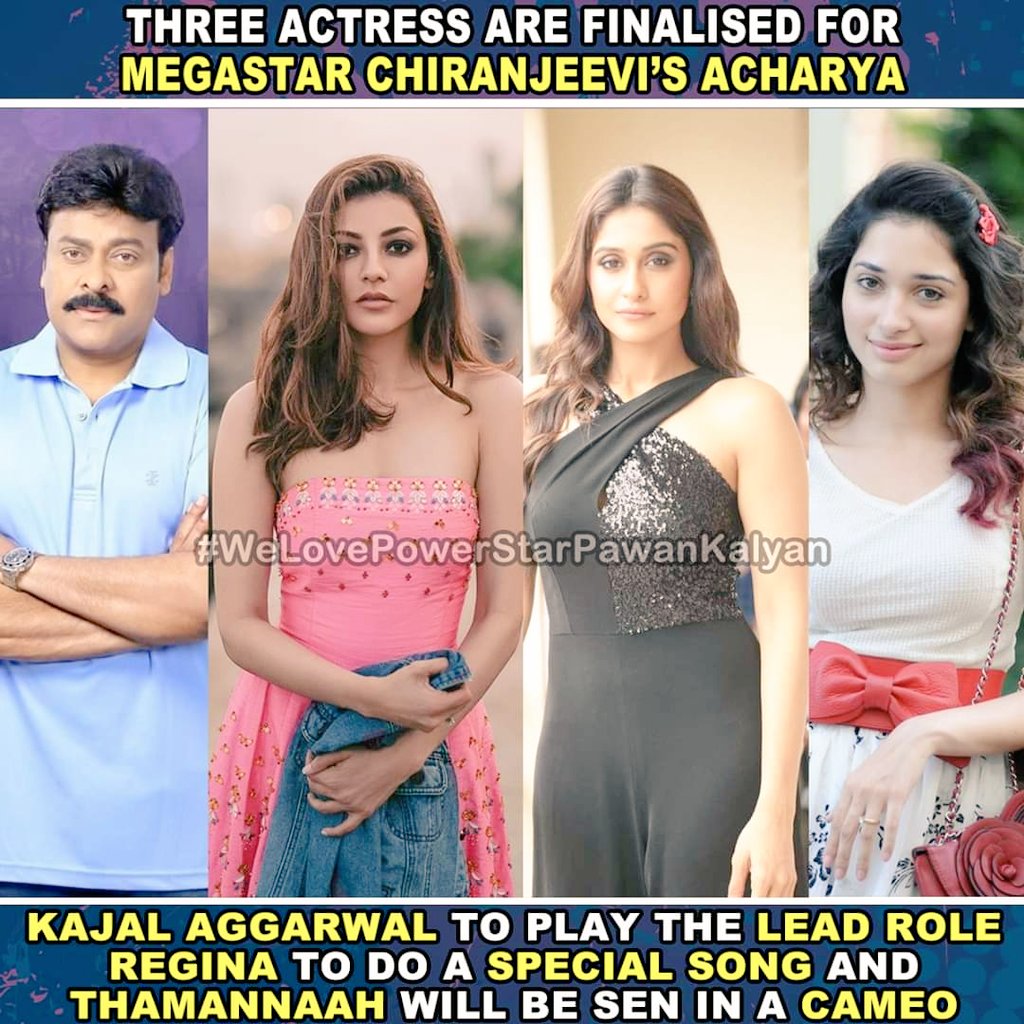 naveenpari2's tweet image. Mega Star #Chiranjeevi @MsKajalAggarwal @ReginaCassandra #Thamana