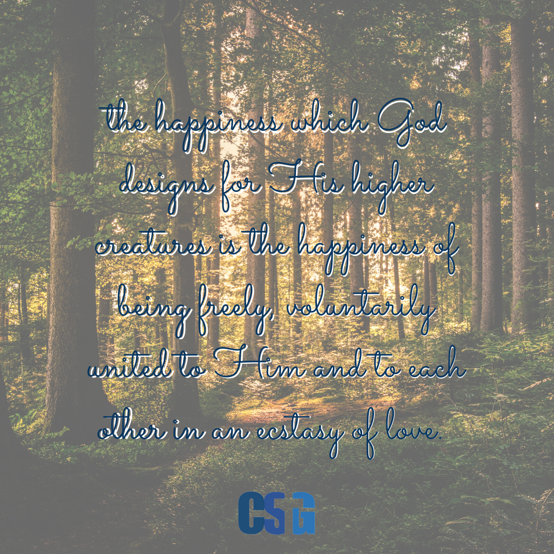 CSGGreenville's tweet photo. “The happiness which God designs for His higher creatures is the happiness of being freely, voluntarily united to Him and to each other in an ecstasy of love'' - C.S. Lewis
*
*
*
#mondays #mondaymonday #mondaymotivation #mondaymorning #mondayinspiration #mondayencouragement https://t.co/apA4IgAGVV