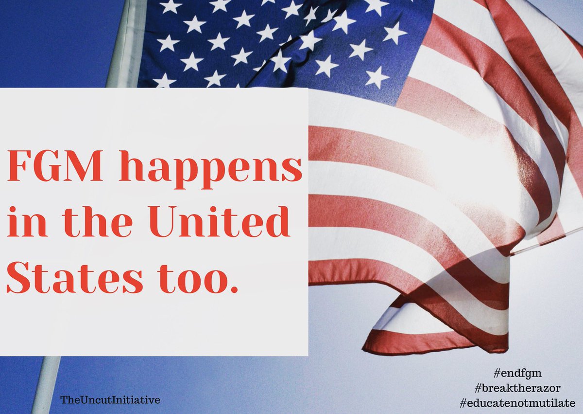 UnCUTInitiative's tweet photo. DID YOU KNOW? 😱
Currently, 15 states in the United States have NO LAWS criminalizing FGM: Alabama, Alaska, Connecticut, Hawaii, Indiana, Kentucky, Maine, Massachusetts, Mississippi, Montana, Nebraska, New Mexico, Vermont, Washington and Wyoming
.
Let’s #endfgm
.
Source: UNICEF https://t.co/Ikm5o6fbMX