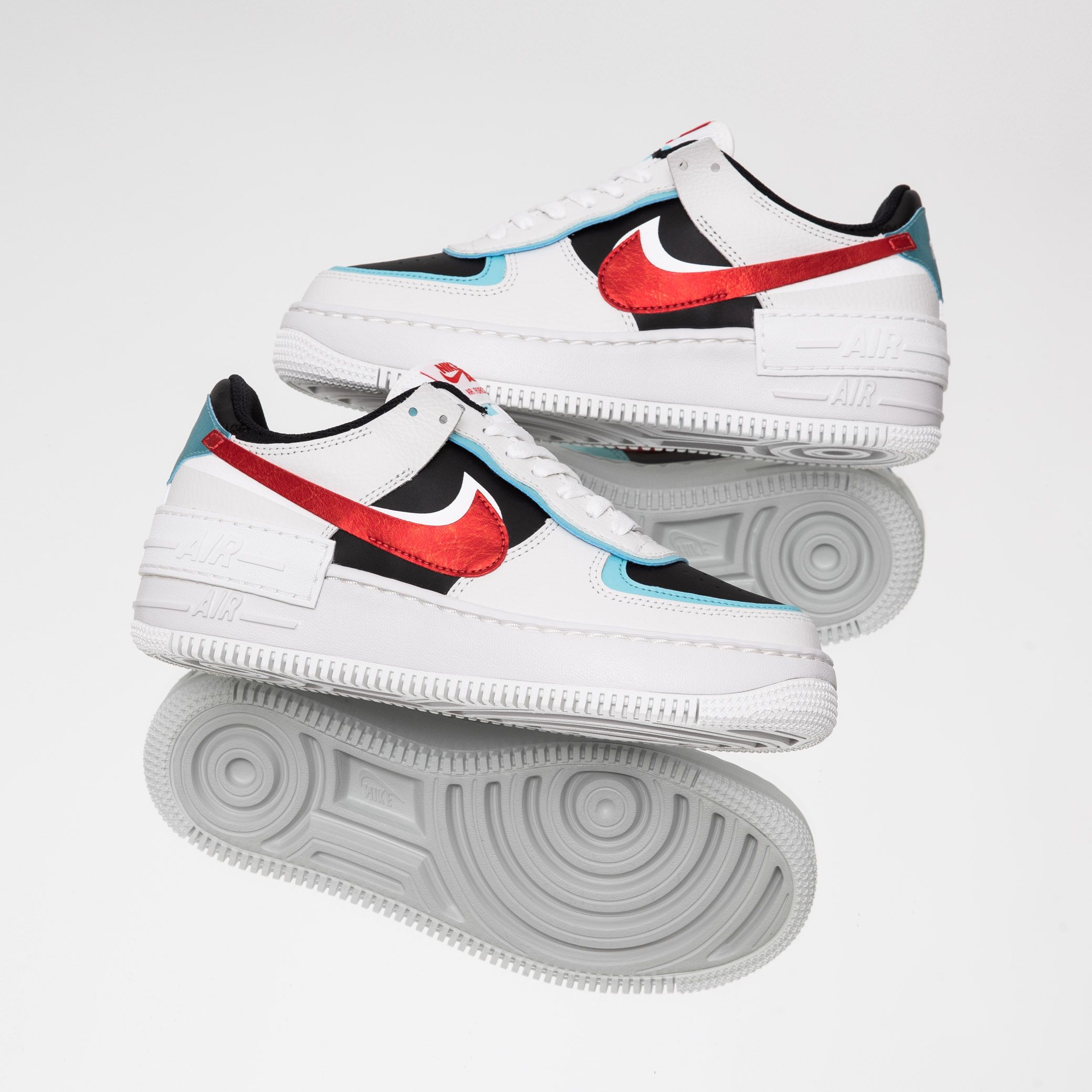 Nike air force 1 shadow best sale bleached aqua chile red