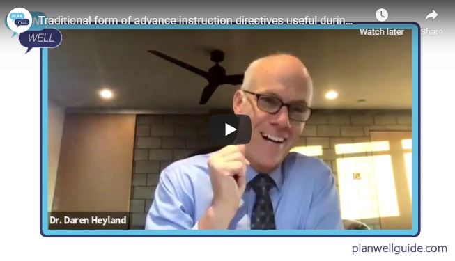 plan_well_guide's tweet photo. Have you wondered whether or not the traditional form of doing advance instruction directives is useful during serious illness, like COVID-19? If so you can learn more by watchng this short 2-minute video, featuring 
@DarenHeyland: https://t.co/ZqJsaW3C52

#planwellguide #COVID19 https://t.co/Mp4Lzh45gt