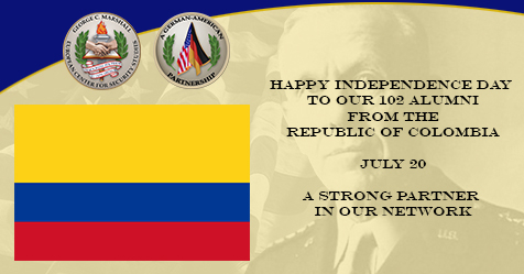 Marshall_Center's tweet photo. Happy #IndependenceDay to our 102 #alumni from the Republic of #Colombia, who are strong partners in our network of more than 14,000 #alumni from 157 nations. 
🇨🇴 🇩🇪 🇺🇸 https://t.co/N7i6k4leI9
