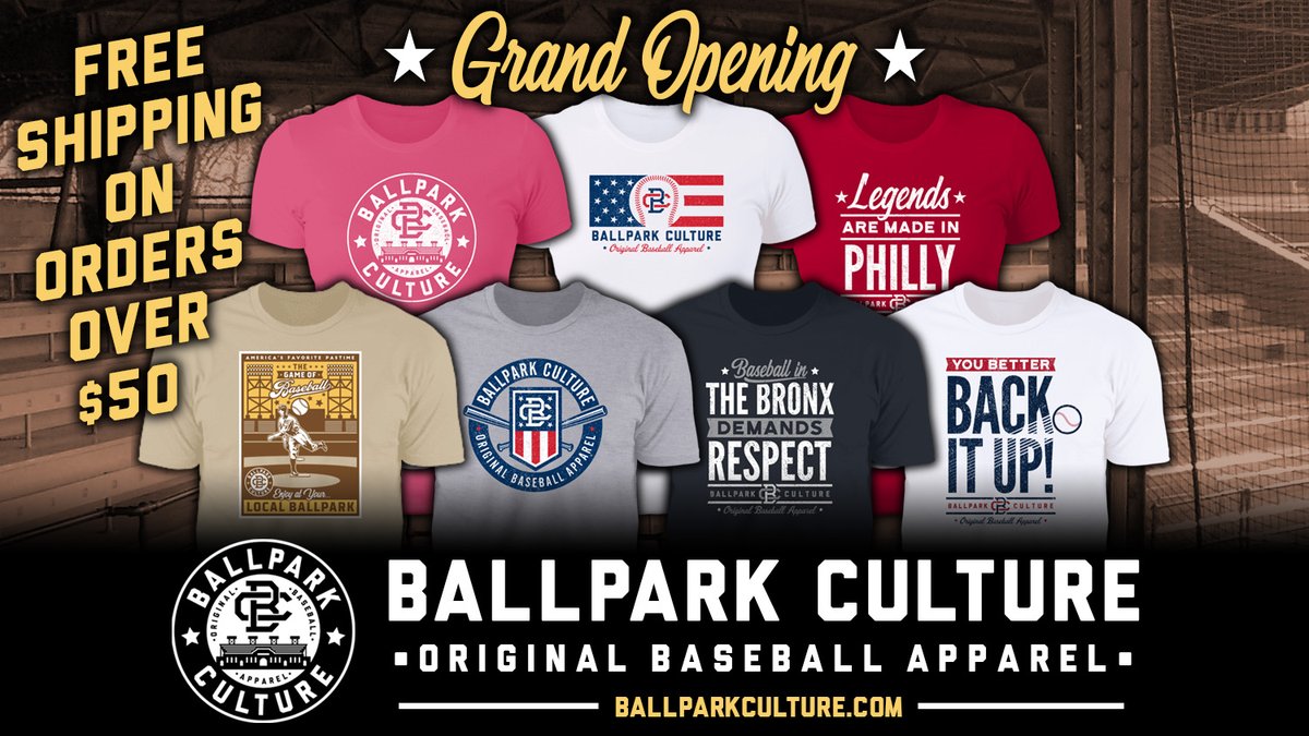 BallparkCulture's tweet image. Today is the Grand Opening of Ballpark Culture! We hope that you will take a moment to visit us at ballparkculture.com and see what we have to offer in baseball sports apparel! #BallparkCulture #baseball #MLB #GrandOpening