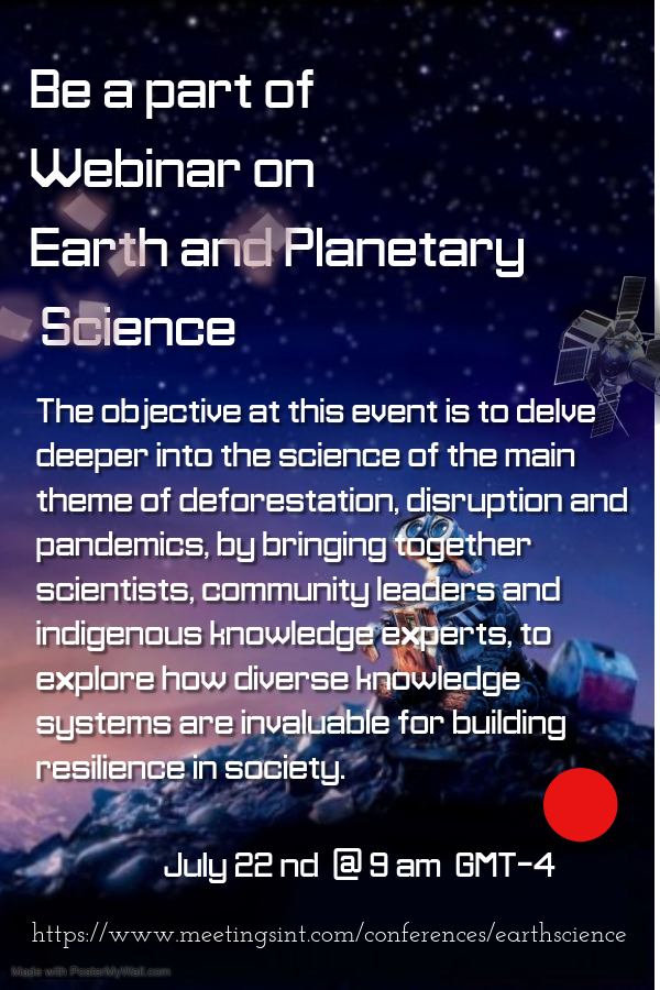 Planetary2020's tweet photo. Join us for an hour of insights from experts.

#Earth_Science_Webinar #Planetary_Science_Webinar

#Conference_url:-https://t.co/65qlwg4lLE
#Email_Us:- earthscience@annualmeetings.net
#Contact_Us #Whatsapp: +65 3158 1626 https://t.co/0td1m839Q8