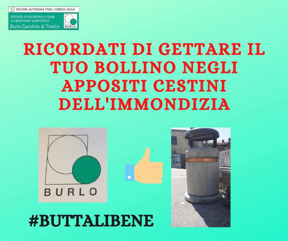 BurloGarofolo's tweet photo. Tutela l'#ambiente in cui vivi.
Quando esci dall'Ospedale ricordati di gettare il bollino negli appositi cestini dell'immondizia.
Grazie!
#buttalibene https://t.co/xPEyhZD7gd