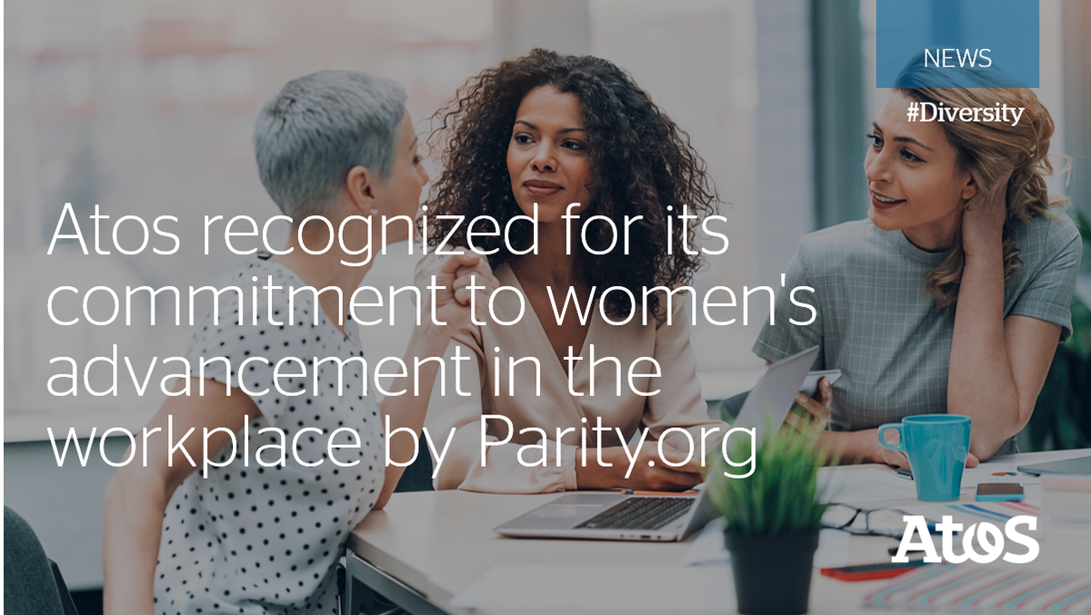 Atos's tweet photo. We are proud to be named to The Best Companies for Women to Advance List 2020, an initiative of @paritypledge, non-profit organization focused on bringing gender #equality to the highest levels of business. 
▶Read more: https://t.co/pN3981oOK0 https://t.co/7m0fJoOhx4