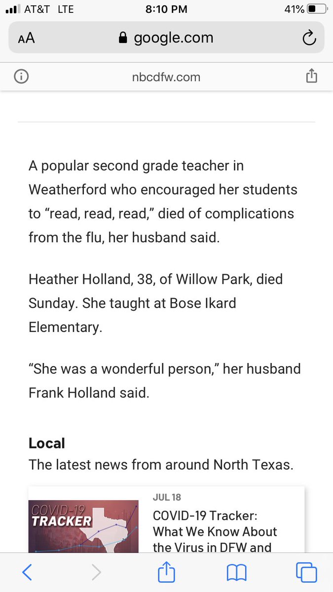 1/ Remember that time in February 2018 when a 38-year-old teacher in Dallas and a 38-year-old teacher in Atlanta both died of the flu within days of each other and we shut schools forever?