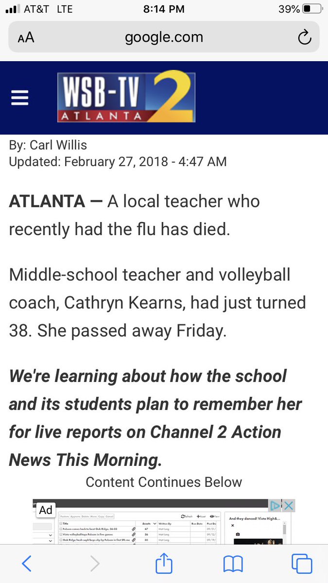 1/ Remember that time in February 2018 when a 38-year-old teacher in Dallas and a 38-year-old teacher in Atlanta both died of the flu within days of each other and we shut schools forever?