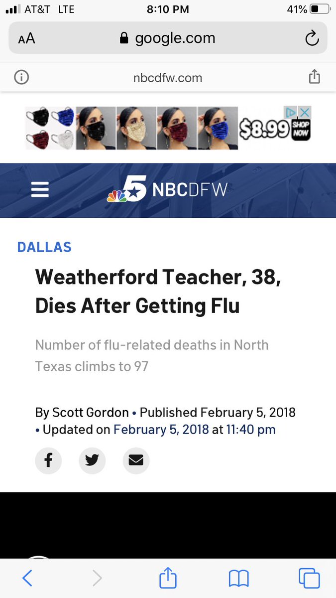 1/ Remember that time in February 2018 when a 38-year-old teacher in Dallas and a 38-year-old teacher in Atlanta both died of the flu within days of each other and we shut schools forever?