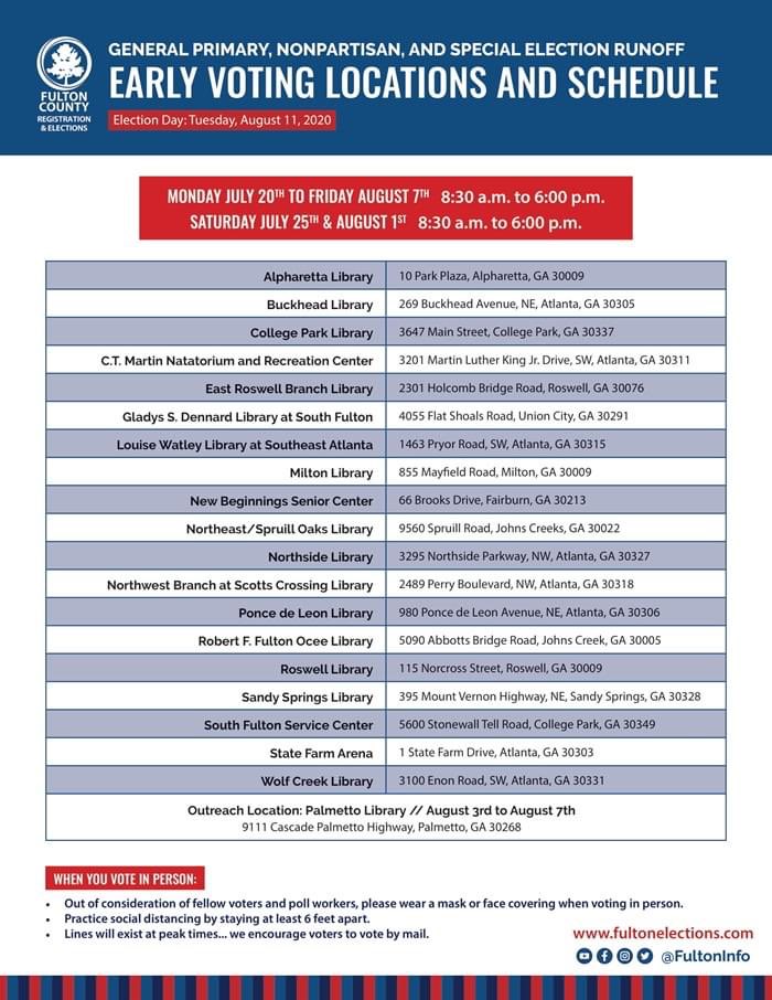 Register_GA's tweet photo. Early voting for the 8/11 runoff starts today. Fulton co locations: https://t.co/LkmIAJactL
