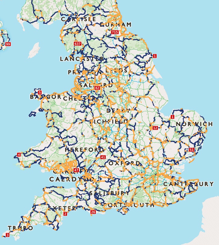 Sustrans Routes On Os Maps Appgcw On Twitter: "New Map Published With Reclassified National Cycling  Network Routes - 4000 Miles Have Been Removed From The Network.  Https://T.co/Rwi1A5Ngdv Click On The Layer Icon In The Bottom Right Hand