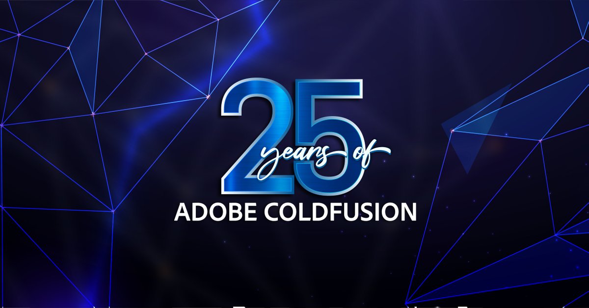 coldfusion's tweet photo. We’re 25 years strong! We’re ecstatic to celebrate a quarter century of making hard things easy and changing the game for every passionate coder across the world. Learn more: https://t.co/4ISNMEwUGi #25YearsofCF #Adobe https://t.co/jqrlWw3ORV