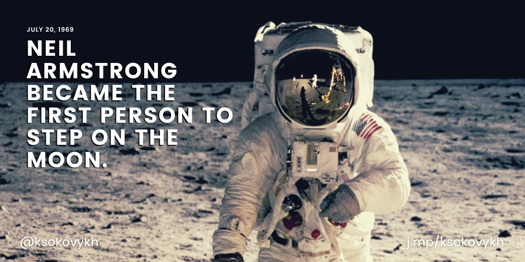 Did you know?

On this day in 1969, American #astronauts Neil Armstrong and Edwin "Buzz" Aldrin became the first humans ever to land on the moon. 

About six-and-a-half hours later, Armstrong became the first person to walk on the moon.

#Apollo11 #History #Moon #Space
