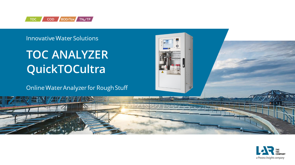 LAR's TOC analyzer QuickTOCultra is a measuring system for the most difficult wastewater applications. The QuickTOCultra can handle sticky, greasy, salty and particle-rich samples with ease.

#LAR #InnovativeWaterSolutions #TOC #WaterQuality

lar.com/products/lar/t…