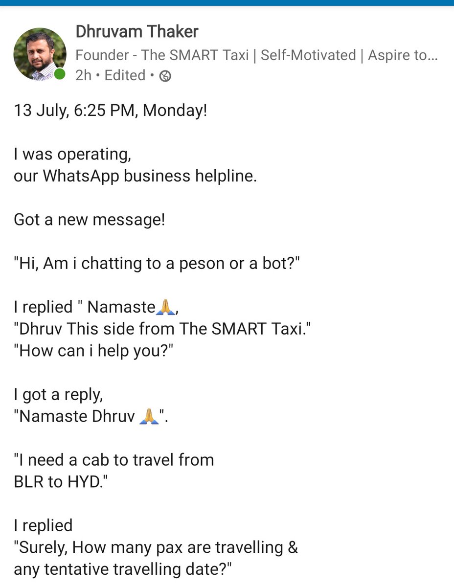 DhruvamThaker's tweet photo. #Sales is not just about, converting enquiry to order. It is all about, converting #doubts to #clarities!
(by sharing correct & complete information)🙂 https://t.co/GqacZPpajP