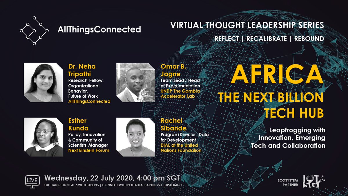 KO_Jag's tweet photo. Join the conversation on July 22 at 8am GMT on Leapfrogging with #innovation, #emergingtech and #collaboration in #Africa. with @AllThingsConne1 https://t.co/H3gOKlyREd