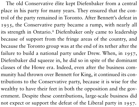 This is something that gets overlooked by the more revolutionary of the dissidents. It's much easier to co-opt an absolutely defeated party like the mid-century Canadian Conservatives (or 2010s Republicans...) than to build from scratch, if only because there's less feds this way