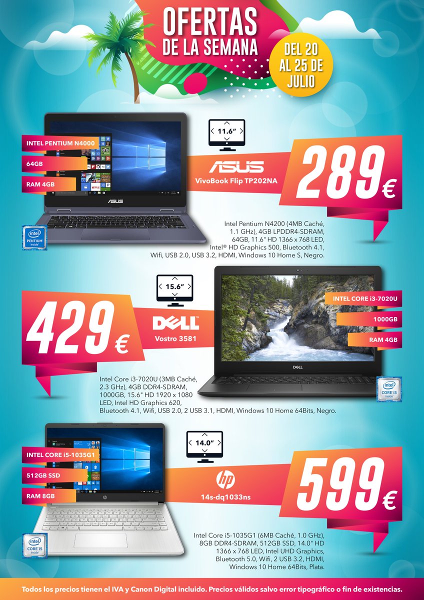 ofertahp's tweet photo. 📣📣📣 OFERTAS SEMANALES 📣📣📣

No dejes escapar las OFERTAS SEMANALES en PORTÁTILES y SMARTPHONES que os traemos todas las semanas en OFERTASHP 💻📱

Este VERANO elige OFERTASHP ⬇️⬇️⬇️

🌐 https://t.co/aggM4mA9KT

📨 Envíos GRATIS a partir de 60€ 📤 https://t.co/BiHnPgu0Yt
