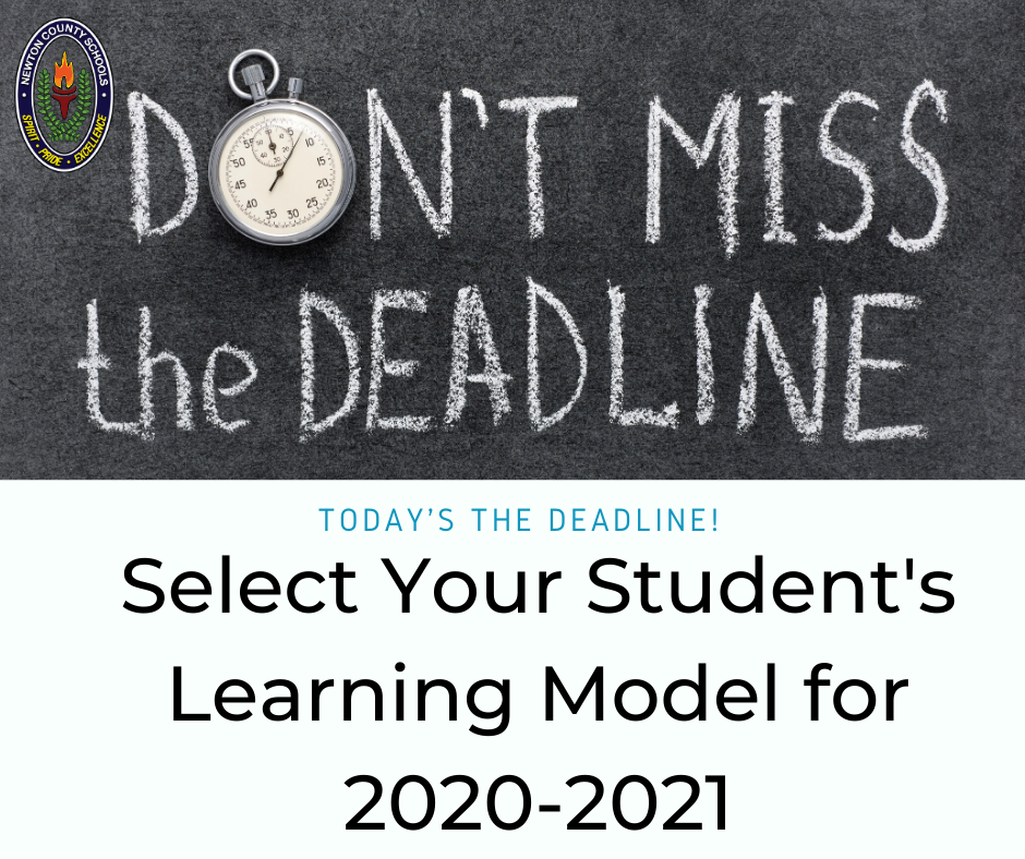 DON'T FORGET! Today's the Deadline to Select Your Student's Instructional Learning Model for the 2020-2021 School  Year! Use the link below. docs.google.com/forms/d/e/1FAI…