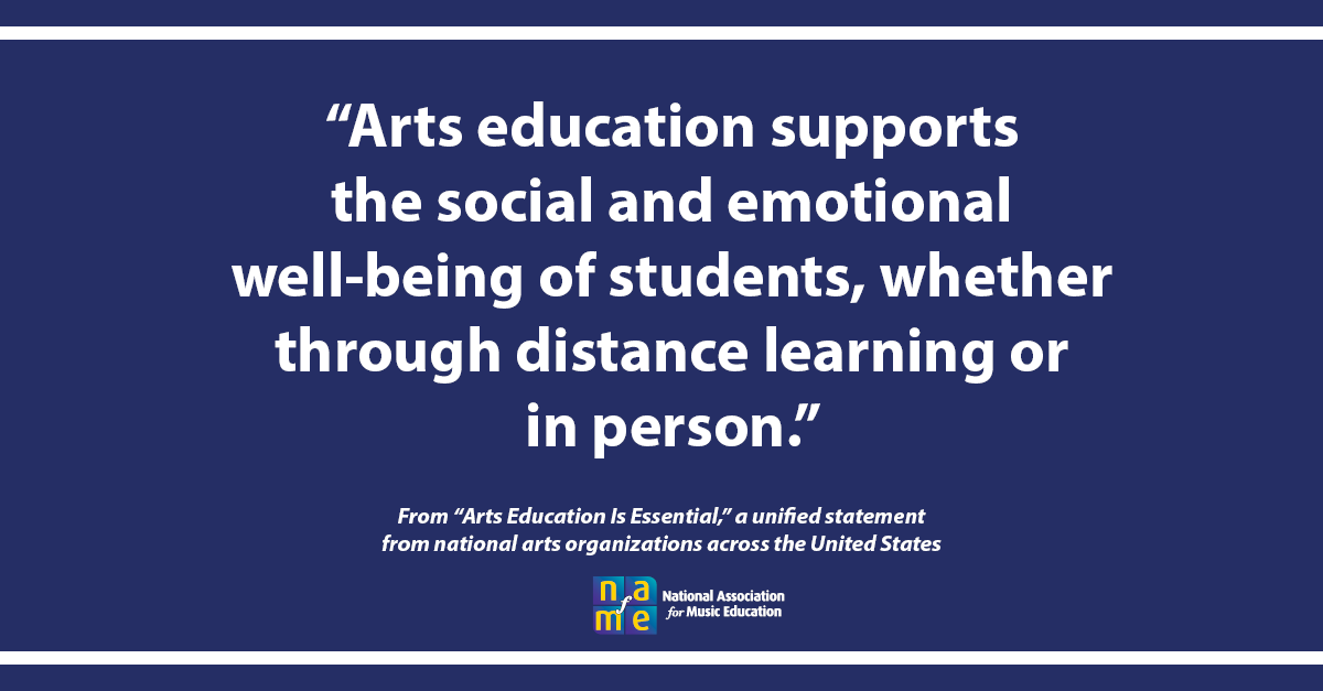 NAfME's tweet photo. Self-awareness, self-efficacy, self-management and perseverance, social awareness and relationship skills are central to any arts education activity. Support music and arts education. https://t.co/06ay3mtVLa #ArtsEdIsEssential #musiced https://t.co/8UPHQYBD08