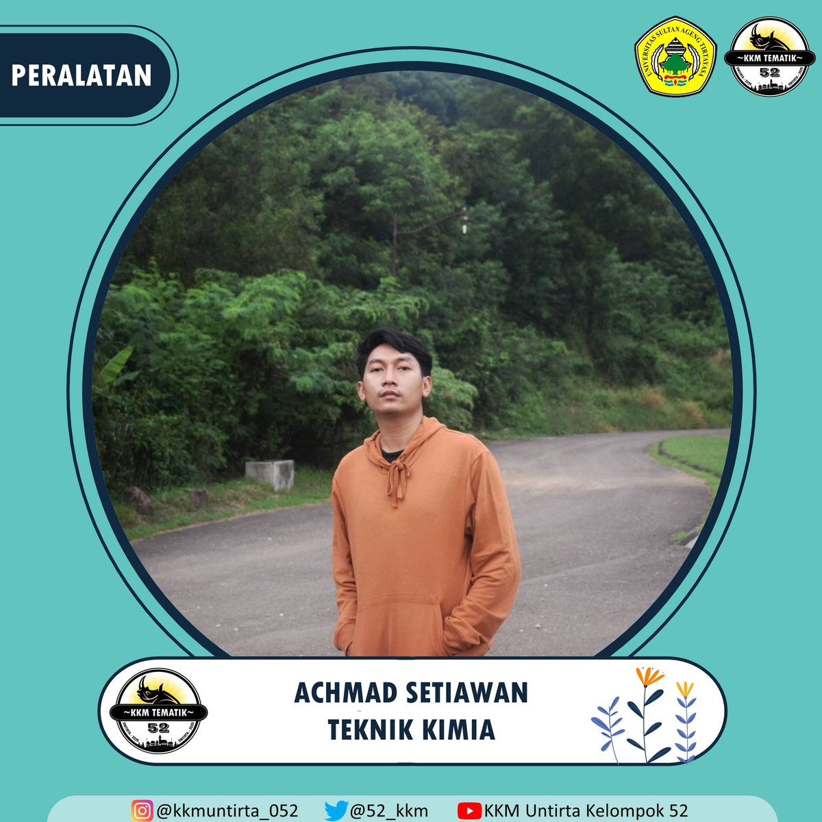 52_kkm's tweet photo. Hallo semua!!
Perkenalkan kami dari Kelompok 52 KKM TEMATIK UNTIRTA 2020. Berikut ini kami akan memperkenalkan profil singkat dari masing-masing anggota.

Nama: Achmad Setiawan
NIM: 3335190010
Jurusan: Teknik Kimia
Jabatan: Peralatan

#KKMUNTIRTAKELOMPOK52
#KKMUNTIRTAJAWARA2020 https://t.co/UAPxmFjehN