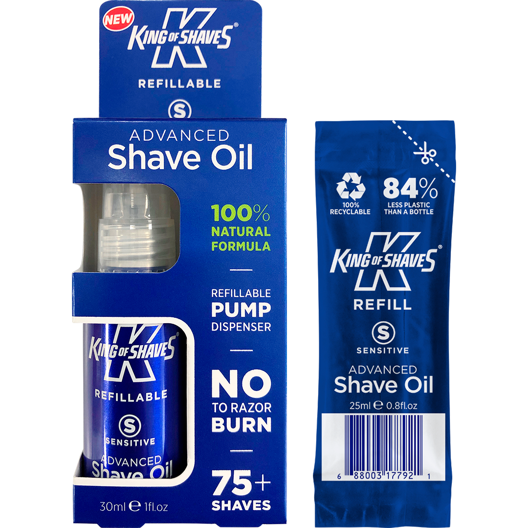 KingofShaves's tweet photo. We're DELIGHTED to announce that refills using 84% LESS plastic are now available for our best selling advanced shaving oil on our website
> https://t.co/MCnmOofmhk
We continue to #PushOutPlastic and #MoveToMetal (available shortly @waitrose too and more retailers coming). https://t.co/vtrwagkp5C