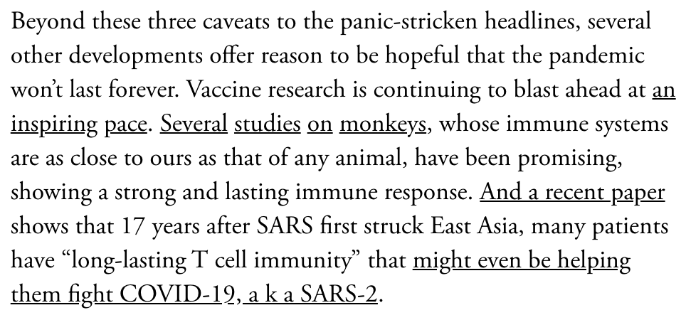 Declining neutralizing antibody levels isn't good. Nobody is rooting for it. But one study should be placed in a broader context: There is is mounting evidence from vaccine and monkey trials and SARS-1 that this disease isn't a total weirdo when it comes to immune memory.