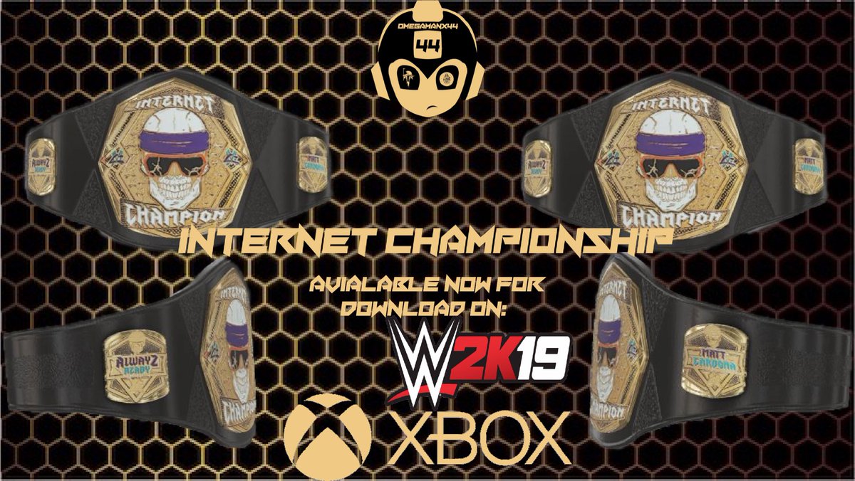 OmegamanX44's tweet photo. NOW available on #WWE2K19 for #XboxOne @TheMattCardona Internet Championship! Plate logos - @OmegamanX44. Search tags: #Internet, #Cardona, #Ryder or Creator Tag: OmegamanX44 #XboxOne #xbox #XboxShare #InternetChampionship #internetchamp #MattCardona #ZackRyder https://t.co/Mv4NPtiV0n
