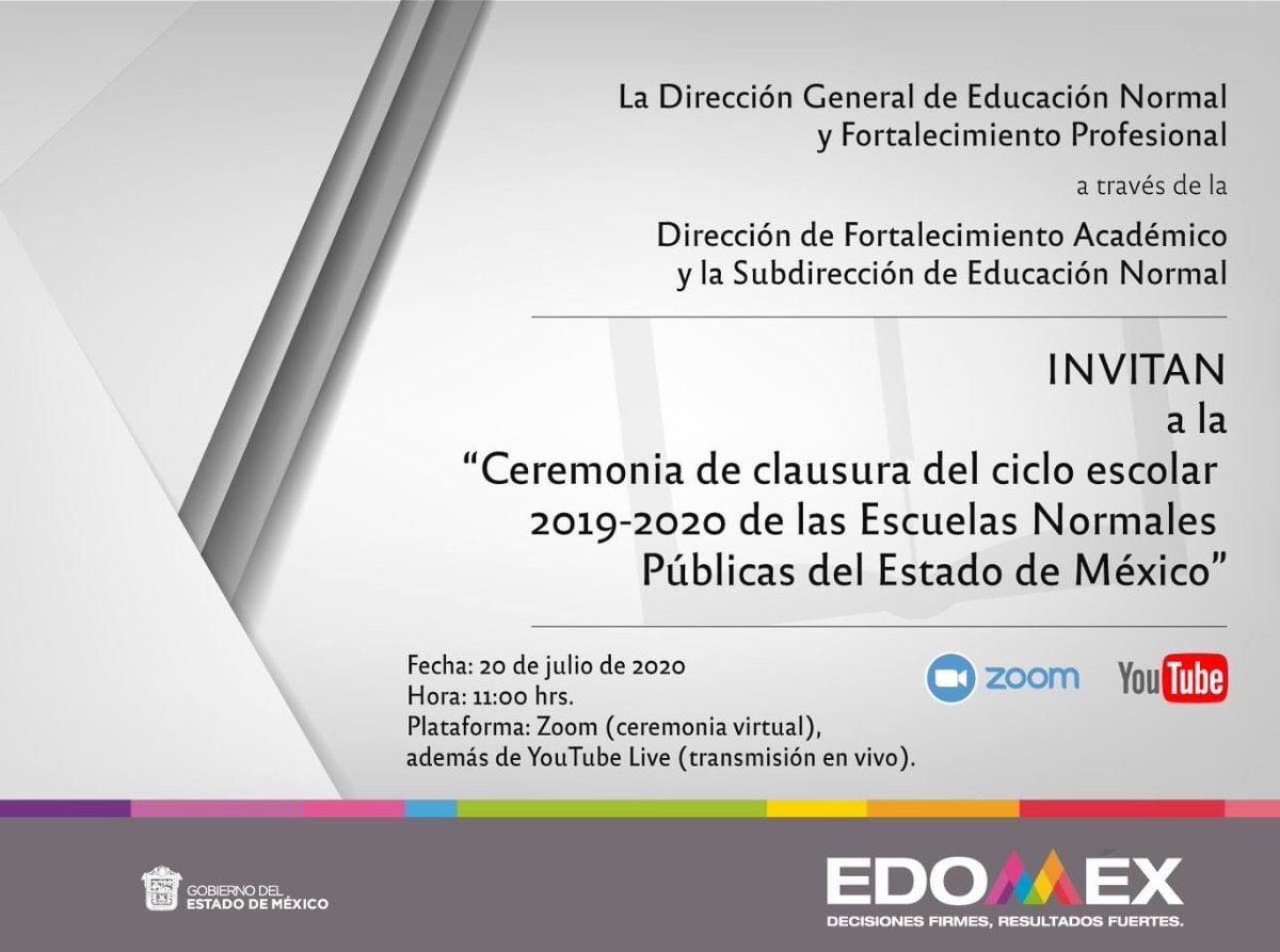 Edg4rOrozco's tweet photo. El ciclo Escolar 2019-2020 concluye para las #Normales Públicas del #Edomex. La ceremonia será Estatal, Virtual, desde casa
⁦@alfredodelmazo⁩ ⁦@alexfedezcam⁩ ⁦@SeducEdoMex⁩ ⁦@Memo_Legorreta⁩ ⁦@fplataolvera⁩ ⁦@MarchaChavez⁩ ⁦@ManuelUribeN⁩ https://t.co/Z7j6hRIsVD