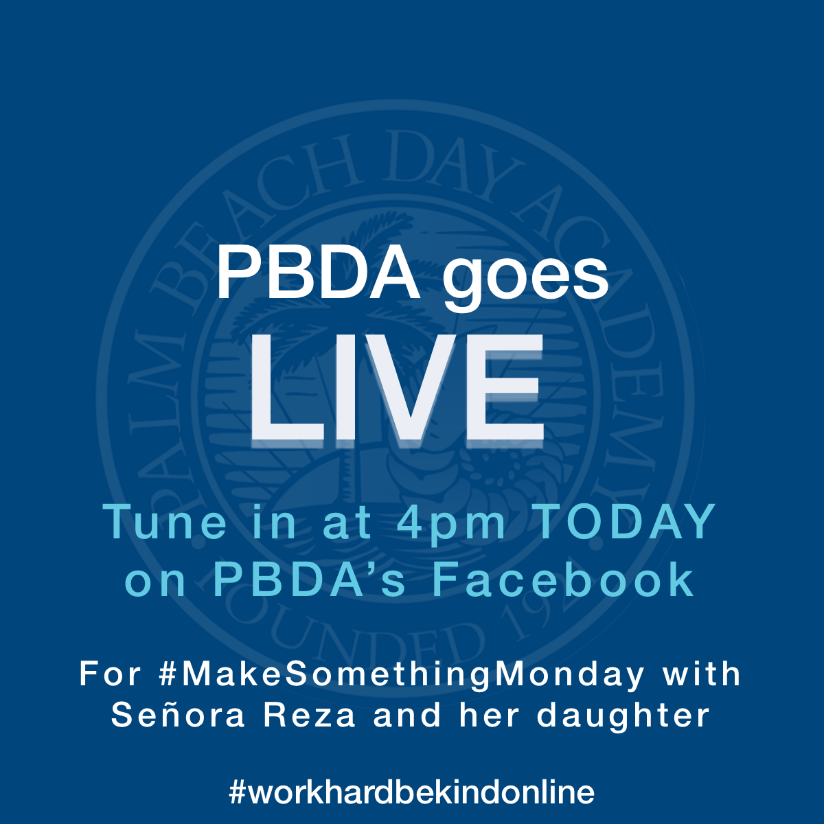 PalmBeachDay's tweet photo. Our #MakeSomethingMonday is back today with a special segment from Lower Campus Spanish Teacher Señora Reza and her daughter! Tune-in as the duo whip up a favorite summer staple: guacamole. https://t.co/6jNOBcbIr8