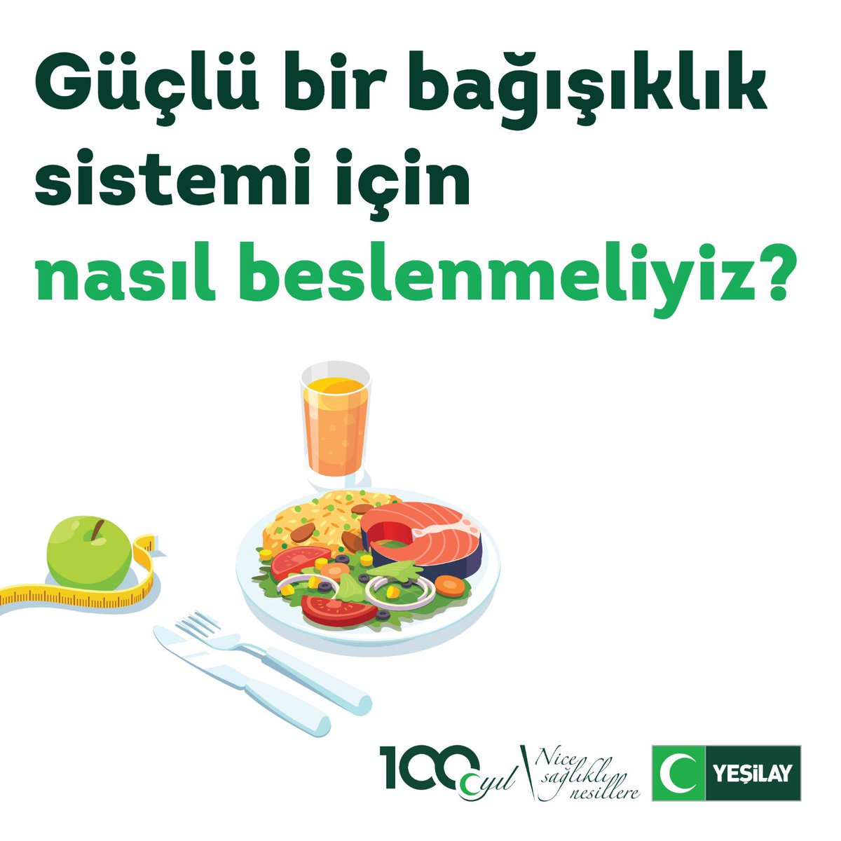 Beslenme örüntümüzün dengeli ve vitamin ile minerallerden zengin olması, güçlü bir bağışıklık sistemi için büyük bir öneme sahip. Güçlü bir bağışıklık sistemi için nasıl beslenmemiz gerektiğini anlatan yazımızı okumak için; bit.ly/2Z9guvs
#Yeşilay