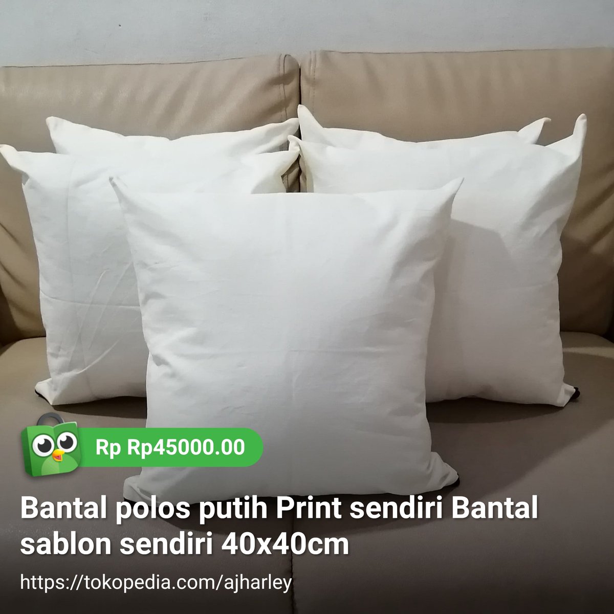 Temukan Bantal polos putih Print sendiri Bantal sablon sendiri 40x40cm seharga Rp Rp45000.00 hanya di Tokopedia!
tokopedia.link/rwzfOdF5g8