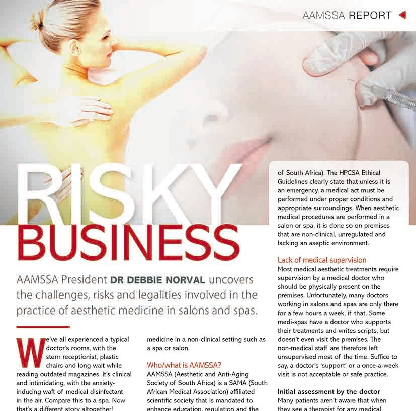 NorvalDebbie's tweet photo. Don't be lured by the demand and profitability of medical treatments, without being fully informed about the medical, legal and regulatory risks involved.  Read more here:  https://t.co/eNTsJV47Jf
#AAMSSA #a2magazine #riskybusiness https://t.co/tHyb1p4Ek5