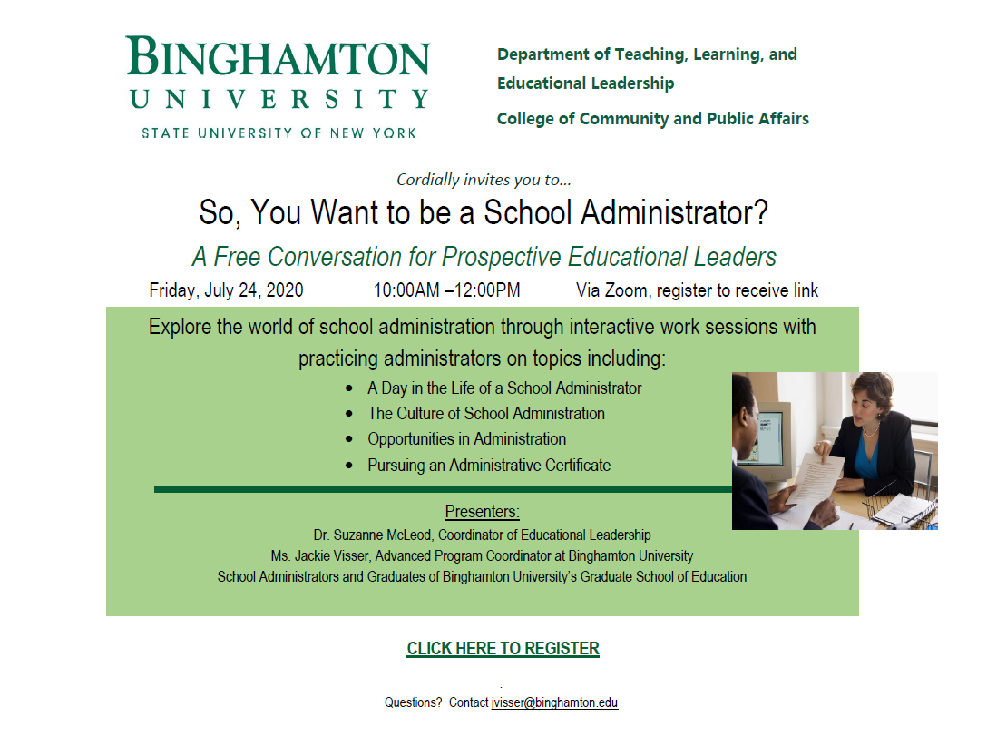AnnetteVarcoe's tweet photo. Check out BU's School Administration Certification program this Friday, July 24. https://t.co/oliS4WyNlL https://t.co/hxuIOfdQY9