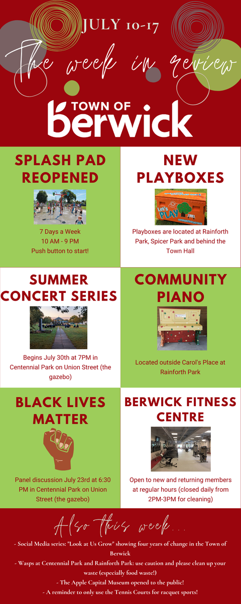 town_berwick's tweet photo. We recognize that we post frequent updates to our social media and often things can easily get missed by residents. Here's a summary of last week in review: #BerwickToTheCore https://t.co/g4veyEKP61