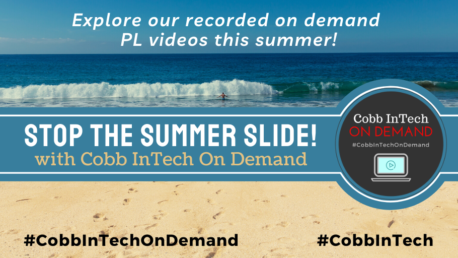 CobbInTech's tweet photo. Did you know? We offer #CobbInTechOnDemand webinars that are designed to show you how to effectively leverage tech tools in your classroom (virtual or face-to-face)! Find all of our teaching and learning webinars at https://t.co/NGmCqfNTud. #CobbInTech #AnytimeLearning #SummerPL https://t.co/Zca6LTVuf8